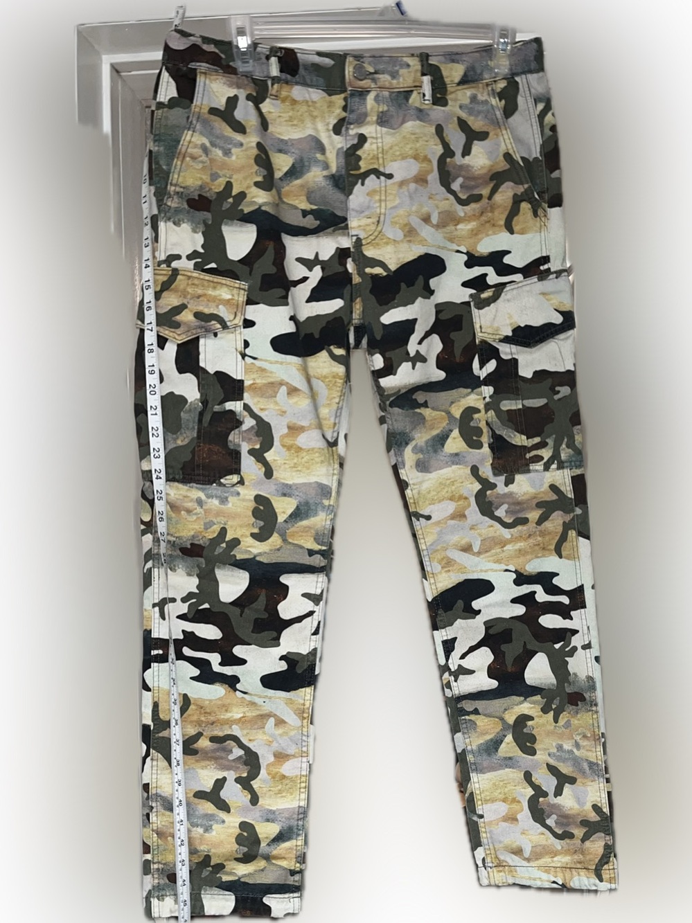 Purple brand Camo Cargo Pant in Green/Beige Lightweight Utility Bottoms TCCP222L